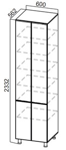 Распашной шкаф-пенал Стайл, П600г(2332), МДФ в Орле