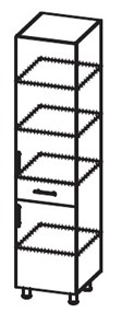 Шкаф-пенал с ящиком Модерн А40 МДФ глянец, металлик, премиум в Орле