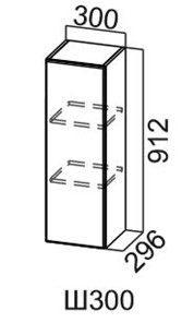 Навесной кухонный шкаф Модус, Ш300/912, галифакс в Орле