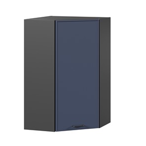 Угловой настенный шкаф высокий Индиго ЛД 298.620.000.159, Чёрный/Тёмно-синий в Орле - предосмотр