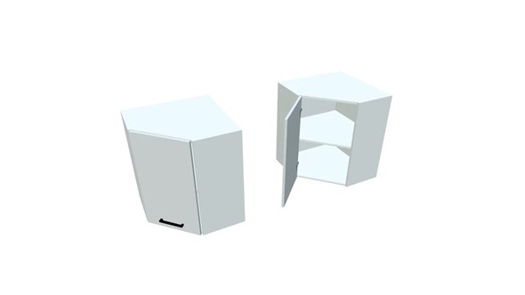 Навесной угловой шкаф ВУ7, Белое гладкое Ламарти/Белый в Орле - изображение