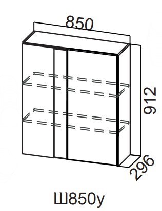 Шкаф навесной угловой Модерн New, Ш850у/912, МДФ в Орле - изображение