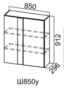 Кухонный навесной шкаф Модус, Ш850у/912, галифакс в Орле