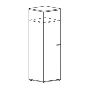 Шкаф для одежды глубокий узкий А4, (60x59x193) белый премиум А4 9312 БП в Орле