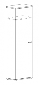 Шкаф для одежды узкий А4, (60x36.4x193) белый премиум А4 9308 БП в Орле