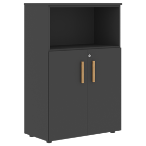 Шкаф с глухими малыми дверьми FORTA Черный Графит  FMC 80.3 (Z) (798х404х1197) в Орле