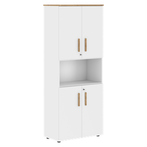 Широкий шкаф высокий FORTA Белый-Дуб Гамильтон FHC 80.4(Z) (798х404х1965) в Орле
