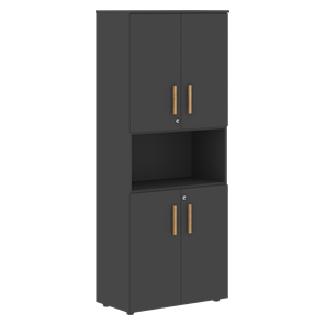 Широкий шкаф высокий FORTA Черный Графит  FHC 80.2(Z) (798х404х1965) в Орле