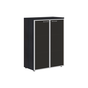 Шкаф средний со стеклянными  дверьми XTEN Дуб Юкон XMC 85.7 (850х410х1165) в Орле