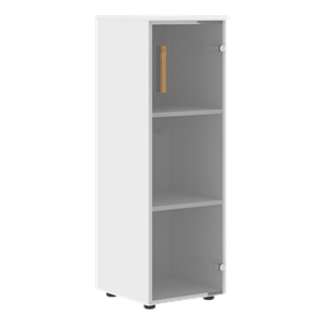 Шкаф колонна средний со стеклянной правой дверью FORTA Белый FMC 40.2 (R) (399х404х801) в Орле
