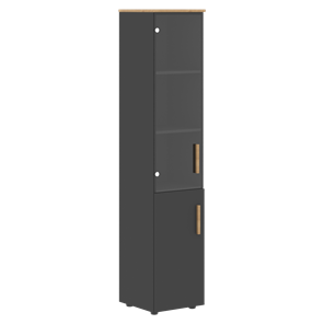 Шкаф колонна высокий с глухой дверью FORTA Графит-Дуб Гамильтон  FHC 40.2 (L/R) (399х404х1965) в Орле
