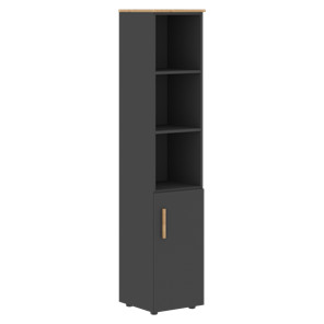 Высокий шкаф колонна с глухой малой дверью правой FORTA Графит-Дуб Гамильтон  FHC 40.5 (R) (399х404х1965) в Орле