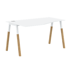 Письменный стол левый FORTA Белый-Белый-Бук  FCT 1367 (L) (1380х900(670)х733) в Орле