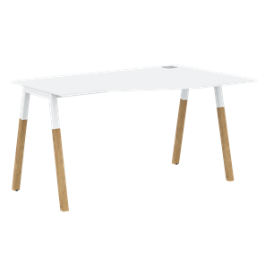 Письменный стол правый FORTA Белый-Белый-Бук  FCT 1367 (R) (1380х900(670)х733) в Орле