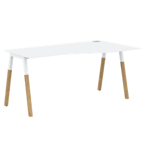 Письменный стол правый FORTA Белый-Белый-Бук  FCT 1567  (R) (1580х900(670)х733) в Орле - предосмотр