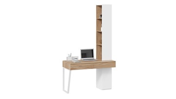 Компьютерный стол со шкафом комбинированным Порто СМ-393.15.012 (Белый жемчуг/Яблоня беллуно/Белый софт) в Орле