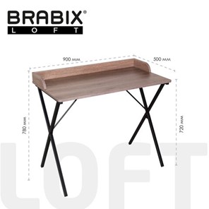 Стол на металлокаркасе BRABIX "LOFT CD-008", 900х500х780 мм, цвет морёный дуб, 641863 в Орле - предосмотр 1