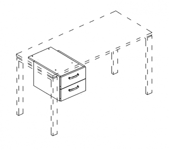 Тумба подвесная 2-ящичная (для стола 70) А4 (35.3x55.5x30.2) белый премиум, А4 206 БП в Орле