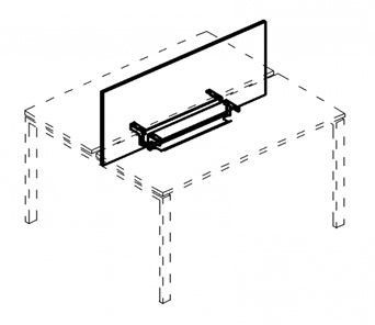Экран настольный фронтальный для стола 100 с двумя кабель-каналами А4, (105x50x1.8) белый премиум / металлокаркас белый, А4 Б 846 БП в Орле