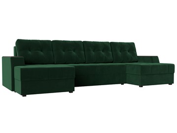 Большой П-образный диван Эмир, Зеленый (Велюр) боннель в Орле