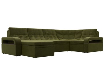П-образный диван Лига-035, Зеленый (Микровельвет) в Орле