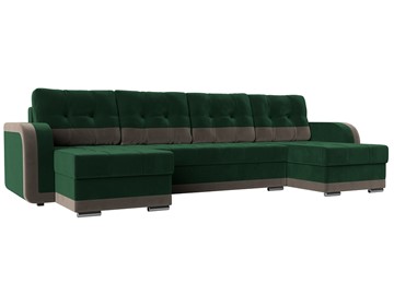 П-образный диван Марсель, Зеленый\Коричневый (велюр) в Орле