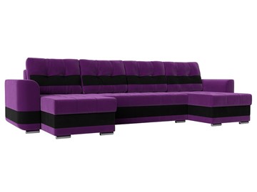 П-образный диван Честер, Фиолетовый/черный (вельвет) в Орле