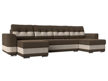 П-образный диван Честер, коричневый/бежевый (рогожка) в Орле