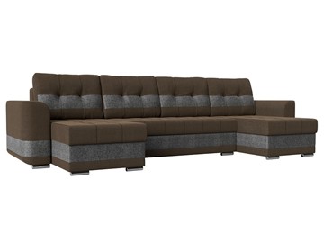 П-образный диван Честер, Коричневый/серый (рогожка) в Орле