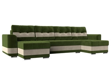 П-образный диван Честер, Зеленый/бежевый (вельвет) в Орле