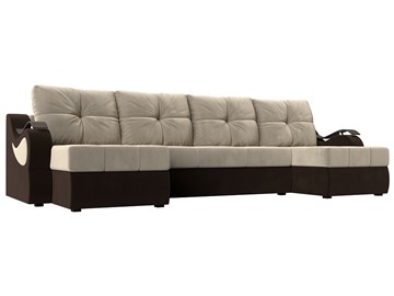 П-образный диван Меркурий П, Бежевый/коричневый (вельвет) в Орле