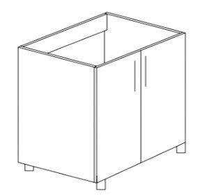 Напольный шкаф двухдверный под накладную мойку Некст МДФ  Б23 МДФ  премиум, глянец, металик в Орле