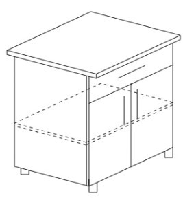 Кухонный шкаф двухдверный с ящиком и полкой Некст МДФ Б10 МДФ премиум, глянец, металик в Орле