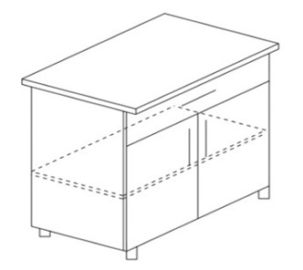 Кухонный шкаф двухдверный с ящиком и полкой Некст МДФ Б11 МДФ премиум, глянец, металик без столешницы в Орле