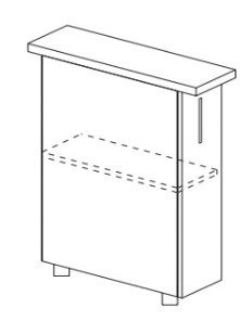 Кухонный шкаф однодверный с полкой Некст МДФ Б2 МДФ премиум, глянец, металик в Орле