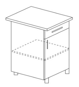 Кухонный шкаф однодверный с ящиком Некст МДФ Б8 МДФ матовый без столешницы в Орле