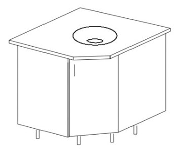 Напольный шкаф угловой под врезную мойку Некст МДФ  Б28 МДФ  премиум, глянец, металик в Орле