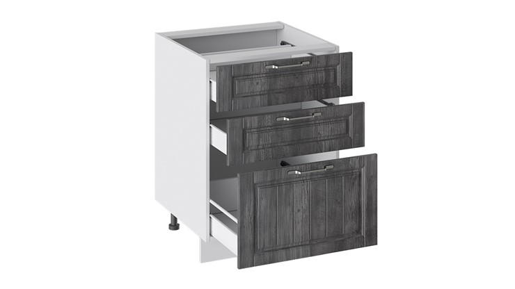 Кухонная тумба Прованс (Белый глянец/Санторини темный) с 3-мя ящиками Н3я(Т)_72-60_3Я в Орле - изображение 1