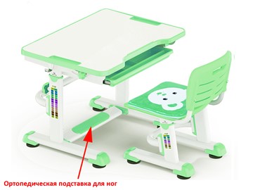 Парта растущая + стул Mealux BD-08 Teddy, green, зеленая в Орле