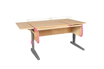 Растущий стол 1/75-40 (СУТ.25) + Polka_z 1/600 (2 шт.) + Polka_b 1/550 бежевый/серый/розовый в Орле