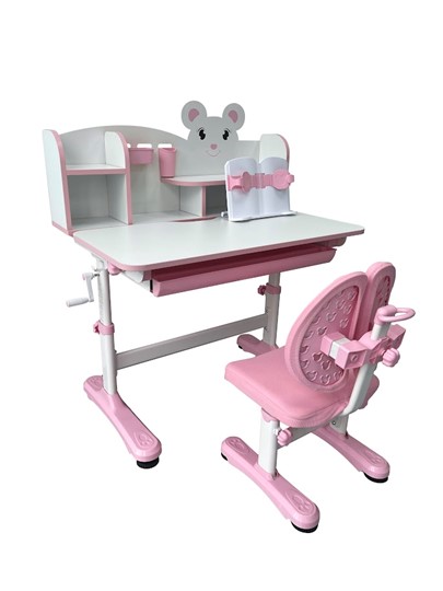 Парта растущая и стул Carezza Pink FUNDESK в Орле - изображение 3