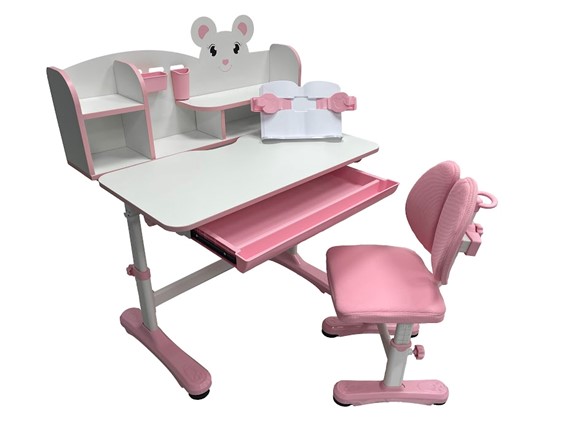 Парта растущая и стул Carezza Pink FUNDESK в Орле - изображение