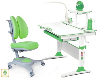 Растущая парта + стул Комплект Mealux EVO Evo-30 Z (арт. Evo-30 Z + Y-115 KZ), серый, зеленый в Орле
