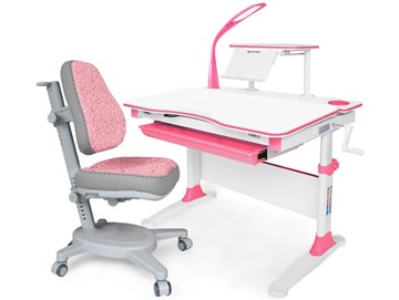 Растущая парта + стул Комплект Mealux EVO Evo-30 BL (арт. Evo-30 BL + Y-115 KBL), серый, розовый в Орле