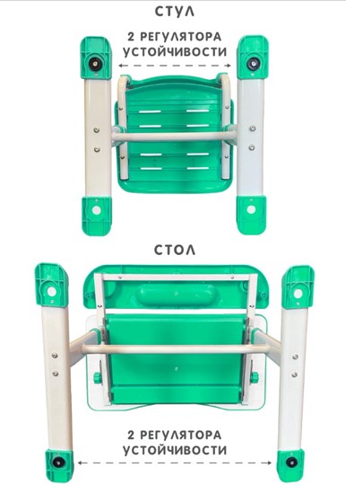 Растущая парта и растущий стул SET HOLTO-17А, зеленый в Орле - изображение 12